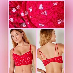 PINK Lace Wired Push Up Bralette